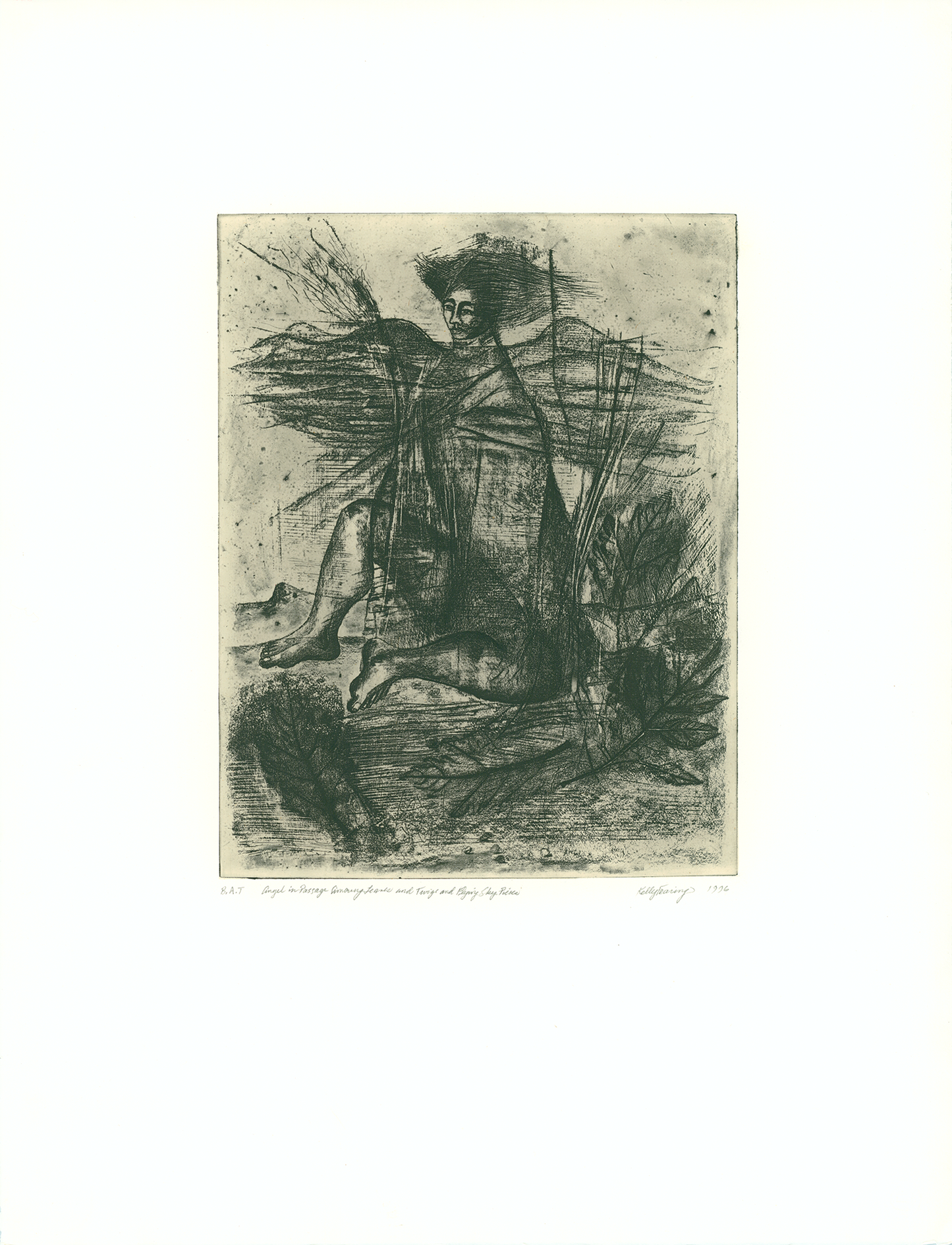 Angel in Passage Among Leaves and Twigs and Falling Sky Pieces